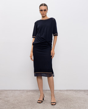 3.1 Phillip Lim Синя сукня подвійної конструкції з вовни P25170467FWM
