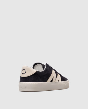 Moncler Синие замшевые кеды Monaco2 с логотипом K109A4M00180M6070
