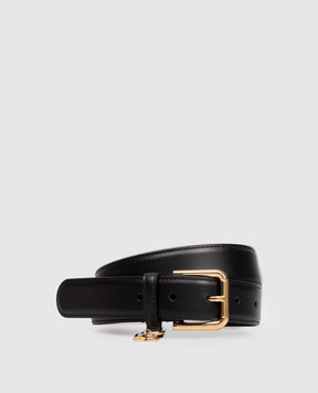 Dolce&Gabbana Черный кожаный ремень с логотипом BE1635AW576