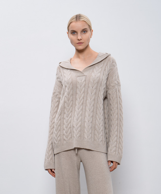 LISA YANG Бежевый худи Connie из кашемира 2022107 изображение 3