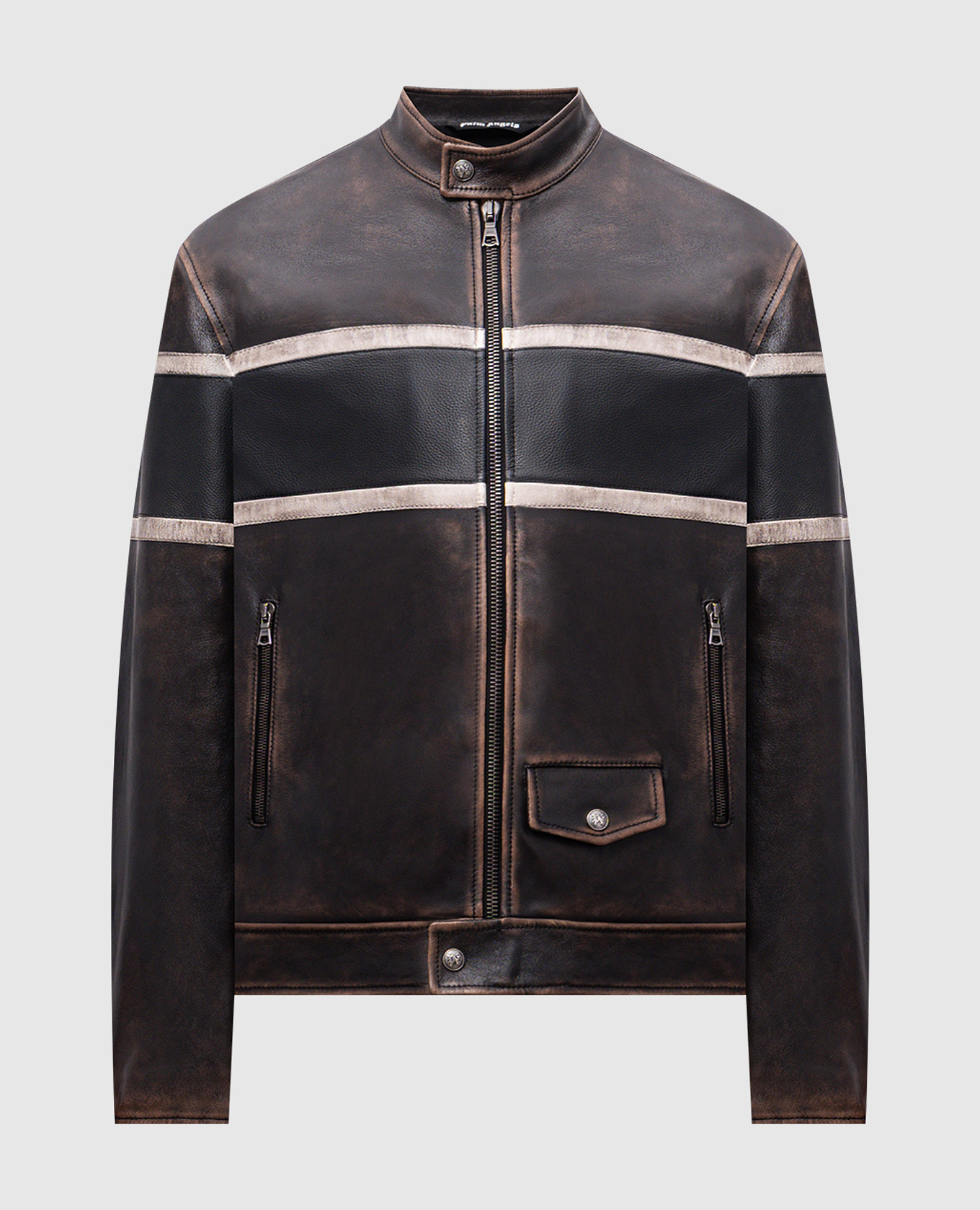 

Коричневая кожаная куртка с принтом Pin up, Коричневый, Кожаные куртки