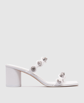 Alexander Wang Білі шкіряні мюлі Rexa із заклепками 30125S012