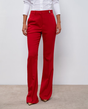 Versace Червоні штани кльош з вовни 10131581A12258
