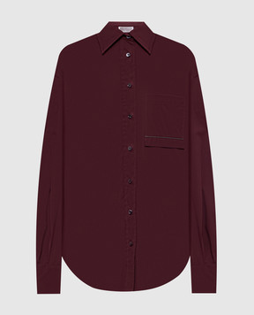 Brunello Cucinelli Бордова сорочка з ланцюжком моніль M0091MY816