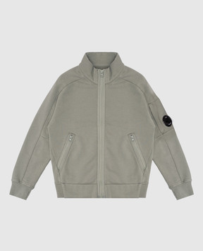 C.P. Company Детская зеленая спортивная куртка с патчем логотипа CMF00JLCA6918