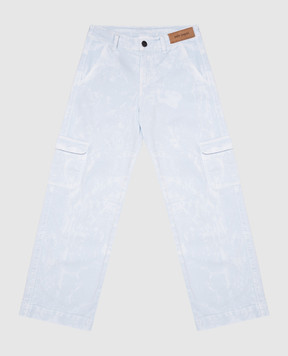 Palm Angels Дитячі блакитні джинси карго з нашивкою логотипа PGCF004S25FAB00212+