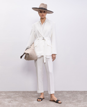 Brunello Cucinelli Білі штани з льоном MH126P7197