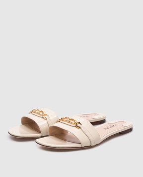 Tom Ford Бежевые кожаные лакированные шлепанцы W3526LCL072G