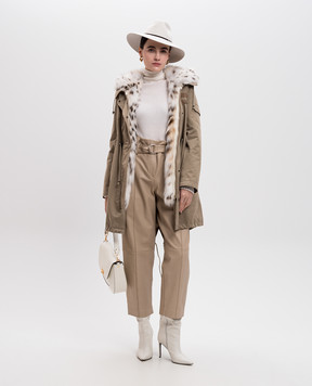 MalaMati Бежева парка з хутром з рисі VANDALIN