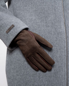 Sermoneta Gloves Коричневые кожаные перчатки 469