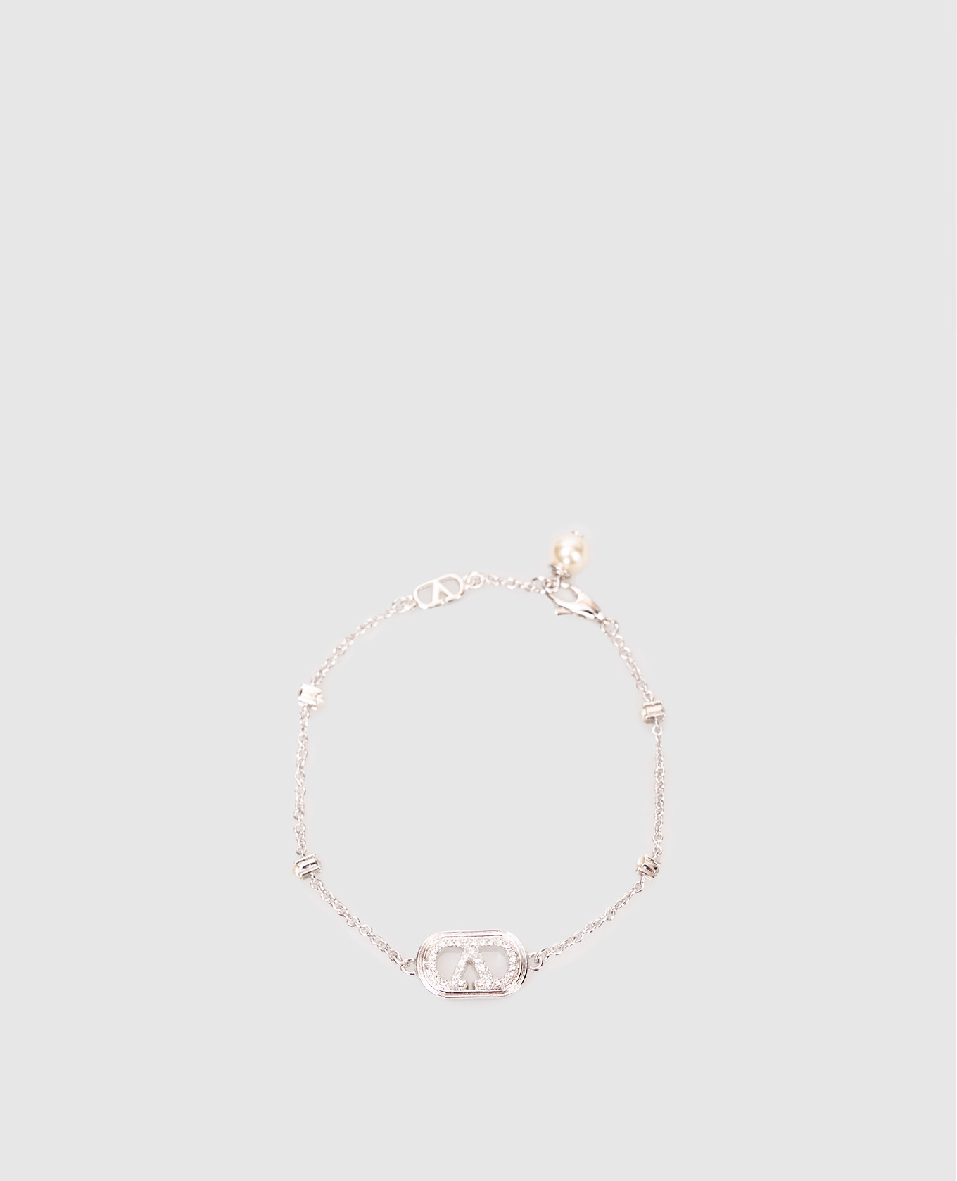 

серебристый браслет с кристаллами и жемчугом Swarovski, Браслеты