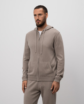 Allude Бежевая спортивная куртка из шерсти и кашемира 24537010