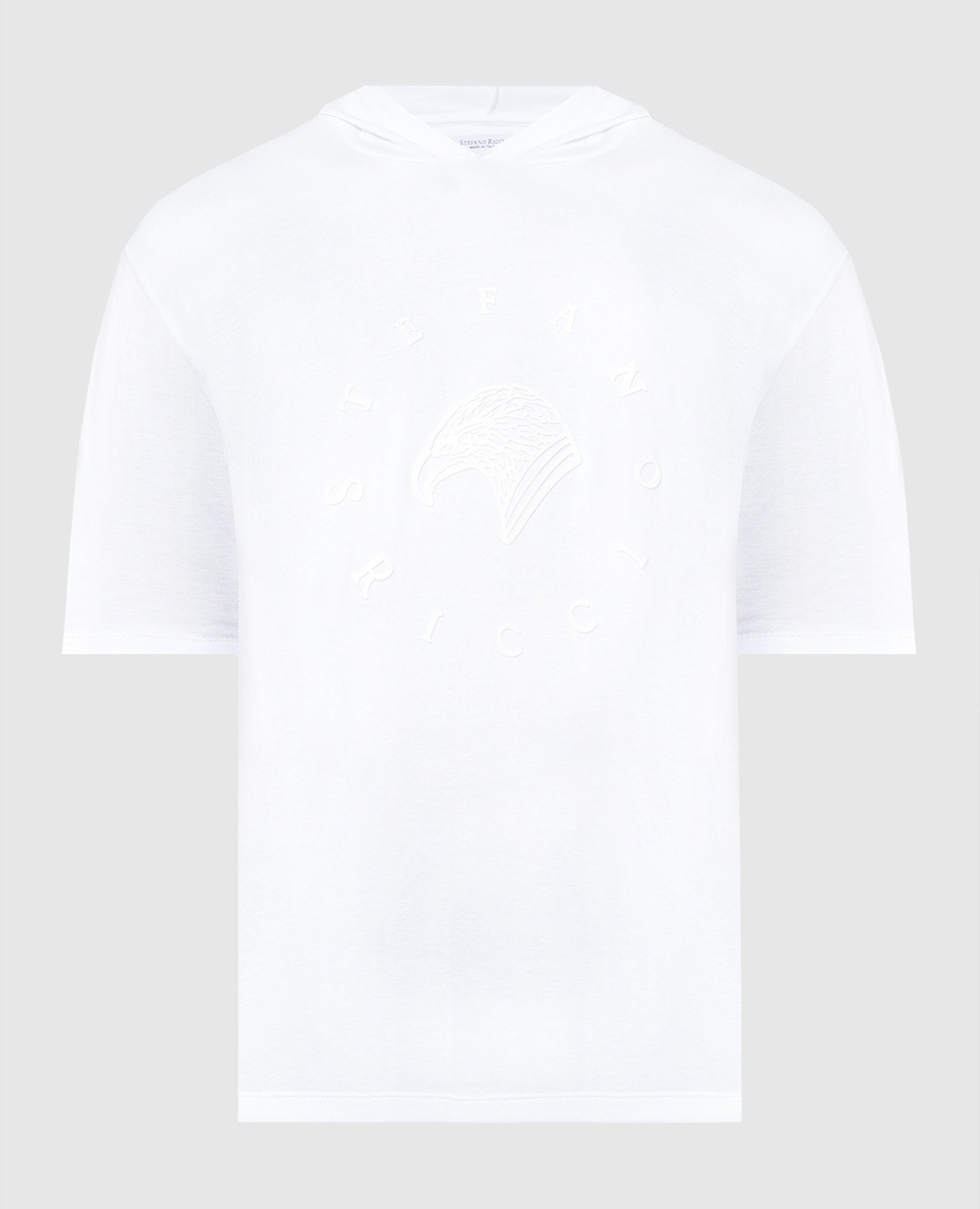 Белая футболка с фактурным логотипом