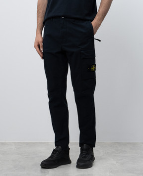 Stone Island Синие брюки карго с логотипом. K1S153100304S0010