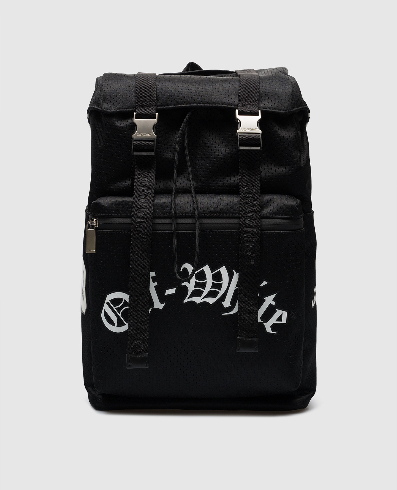 Black backpack with logo print