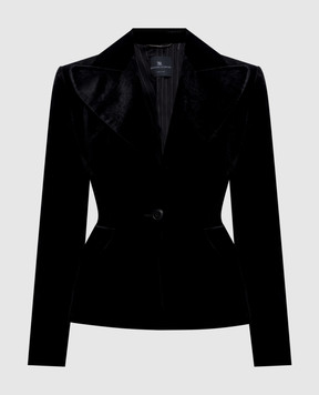 Ermanno Scervino Чорний оксамитовий жакет з шовком D476I714QVJ