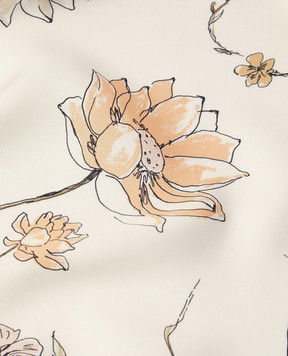 Loro Piana Белый платок из шелка L`Arte в цветочный принт. FAP2609