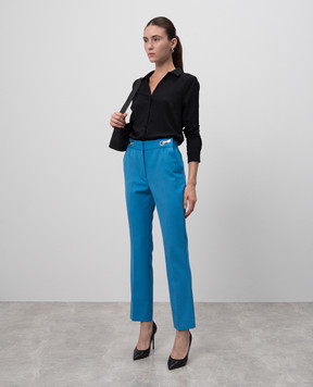 Victoria by Victoria Beckham Голубые брюки из шерсти TRVV061