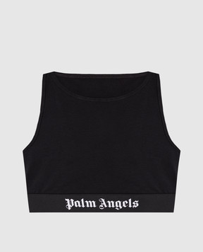 Palm Angels Черный топ с логотипом PWUE003C99FAB002