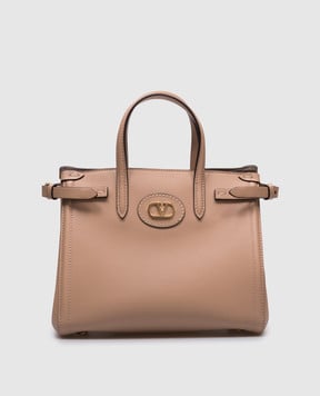 Valentino Бежевая кожаная сумка-тоут с логотипом 6W2B0R20CVC