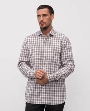 ISAIA Коричнева сорочка в клітинку IM10TCC9888