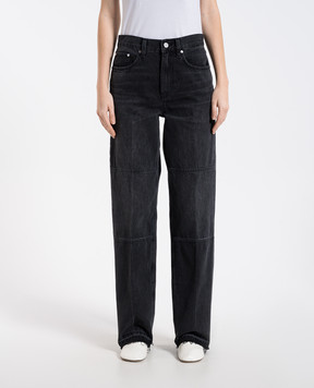 Helmut Lang Чорні джинси з патчем логотипа O09DW202