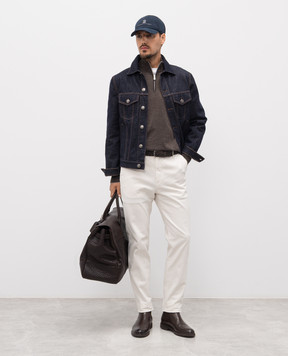Brunello Cucinelli Коричневий джемпер з вовни і кашеміру M2400124