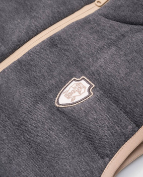 Brunello Cucinelli Дитячий сірий пуховий жилет з емблемою BG927J018C