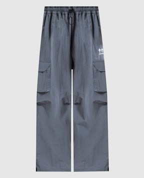 Off-White Синие спортивные брюки-карго с принтом логотипа. OWVI015S25FAB001