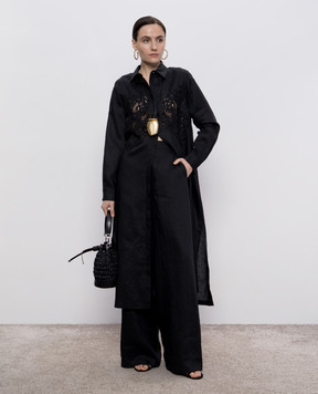 Max Mara Черные брюки GARIBO из льна GARIBO
