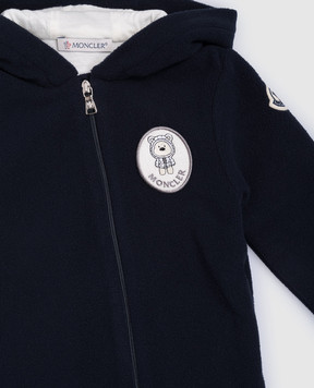 Moncler ENFANT Дитячий синій комбінезон з нашивкою логотипа J29518L0000180093