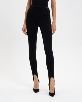 Balmain Чорні легінси зі штрипками FF0OC013JL05