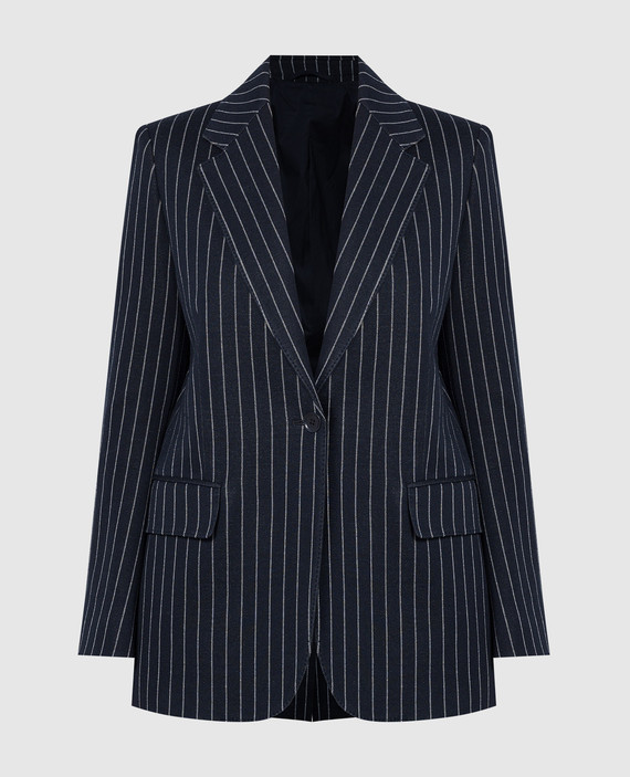 Aceri blue cashmere and silk striped jacket