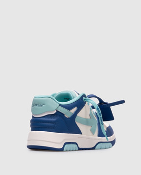 Off-White Детские синие кожаные кроссовки Out of office с логотипом OBIA011S25LEA001