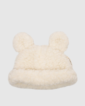 Binibamba Дитяча біла шапка Teddy з вовни мериноса TEDDYHAT