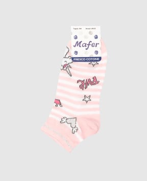 RiminiVeste Дитячі рожеві шкарпетки Mafer в смужку RFC7671