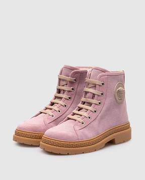 Versace Детские розовые ботинки La Medusa 10179981A128813438