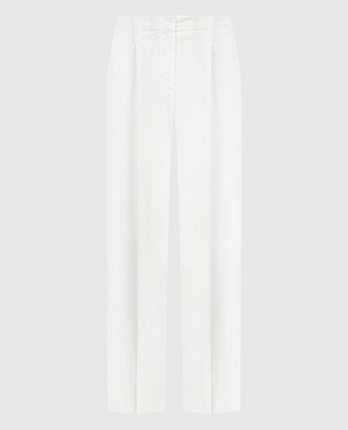 Белые брюки с льном