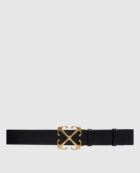 Off-White Черный кожаный ремень с логотипом Arrow OWRB134C99LEA001