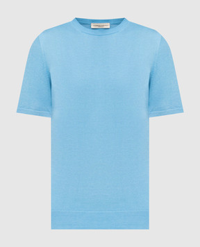Cashmere&Whiskey Блакитна футболка з шовком та кашеміром FS03