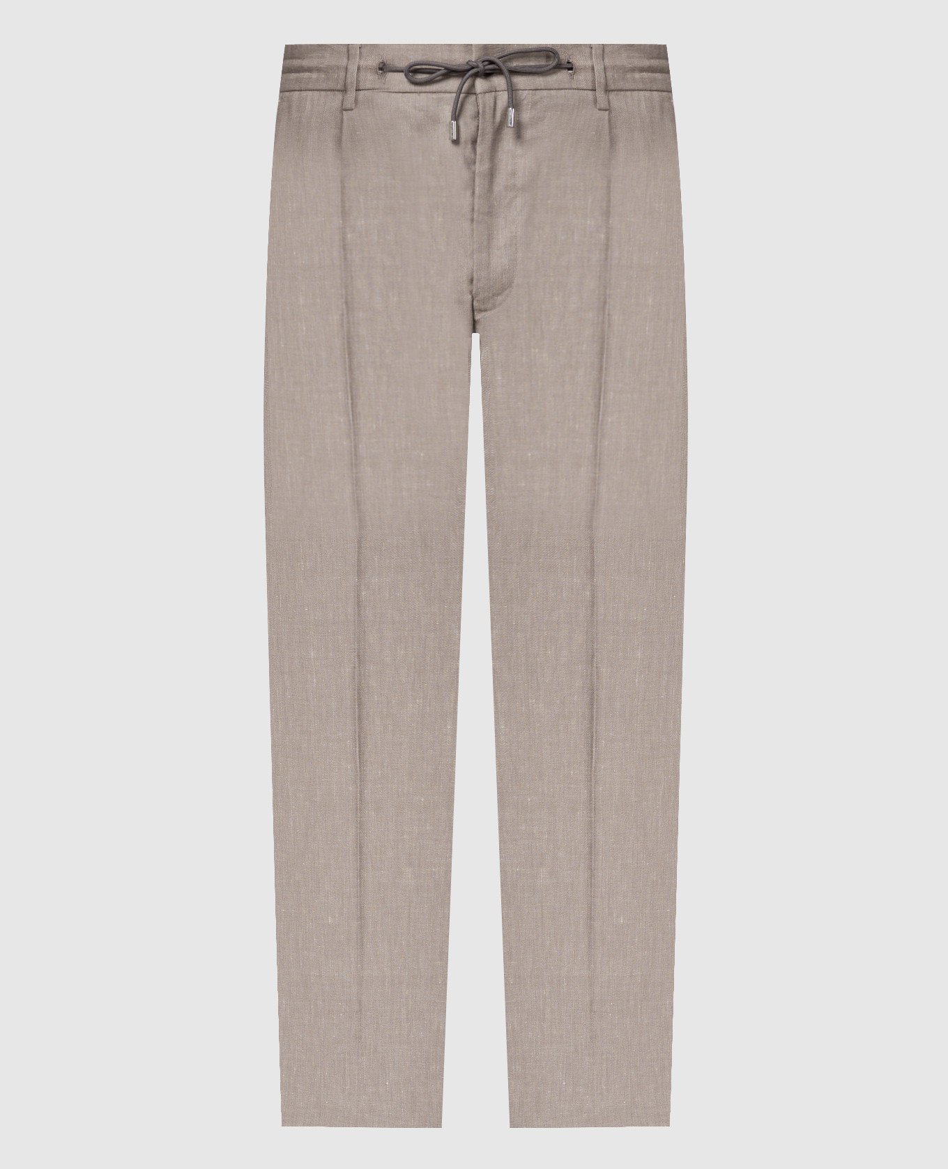 Brown pants ANTON with linen