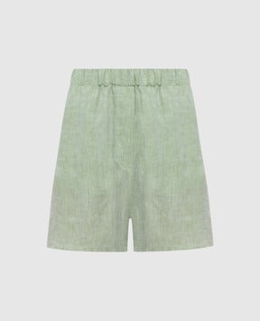 Loro Piana Зеленые шорты из льна FAP3841