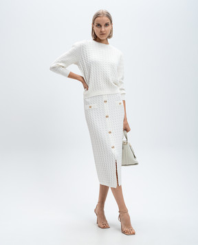 Twinset Біла спідниця з логотипом Oval T 242TP3344