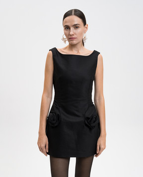 Magda Butrym Черное платье мини с аппликацией DRESS04127725