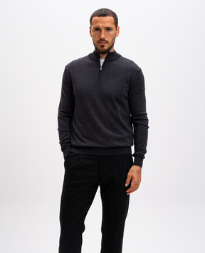 Cashmere&Whiskey Серый джемпер из мериноса шерсти 77397