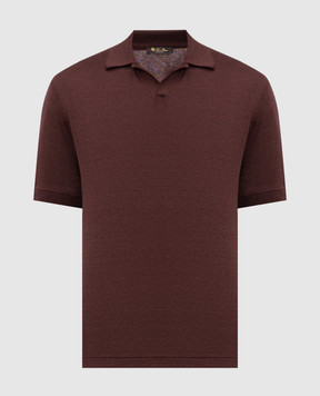 Loro Piana Коричневе поло Mazzorbo з шовком FAO2775