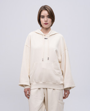Off-White Бежевые худи с вышивкой логотипа OWBB058S25FLE003