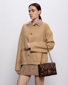 Versace Коричнева шкіряна сумка Kleio 10159641A12973