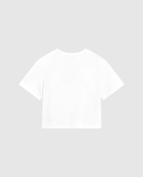 Dolce&Gabbana Дитяча біла футболка з кристалами L5JTNLG7PHN46