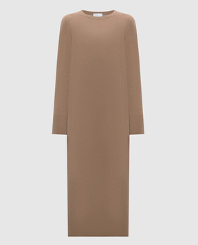 Allude Коричнева сукня міді з вовни та кашеміру 24517056